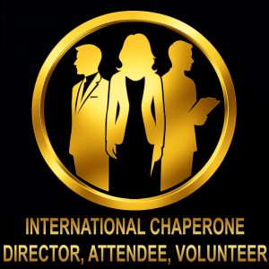 Logo of International Chaperone, Director, Attendee, Volunteer"